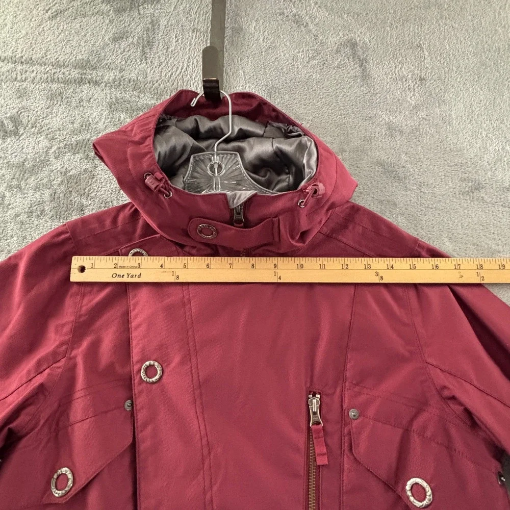 Burton Recruit Dryride Snowboard Jacket Womens M Maroon Red‎ Zip Hooded Pockets